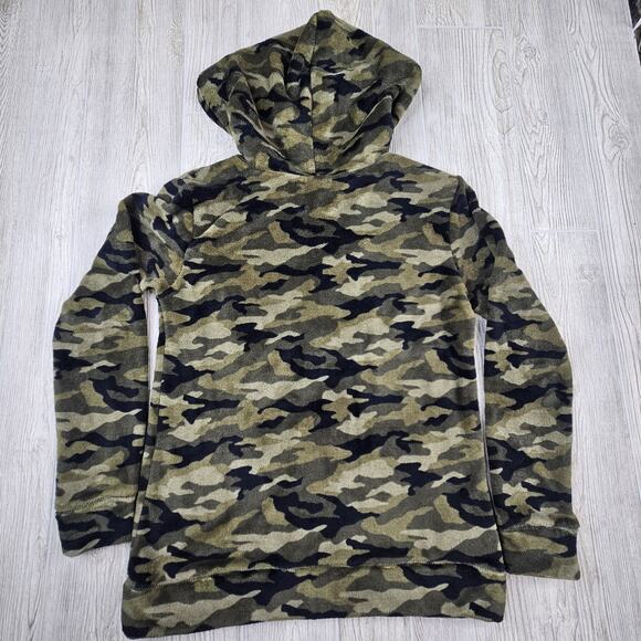 NWT Miss Chievous Camo Fleece Sequin Gold Reindeer Hoodie Sweatshirt‎ Medium - Picture 7 of 7